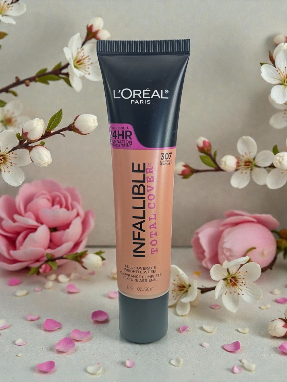 LOreal Infallible Total Cover Full Coverage Weightless Foundation 307 Sand Beige